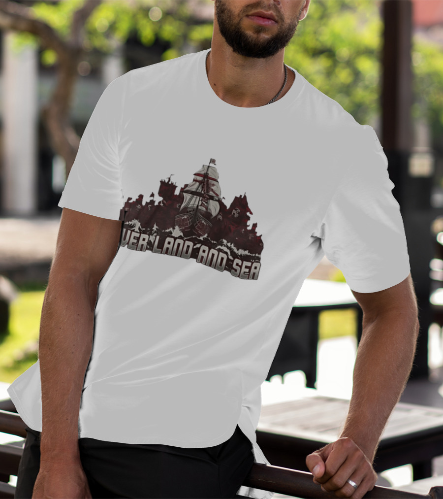Arsenal FC Over Land And Sea Pirate Ship T-Shirt
