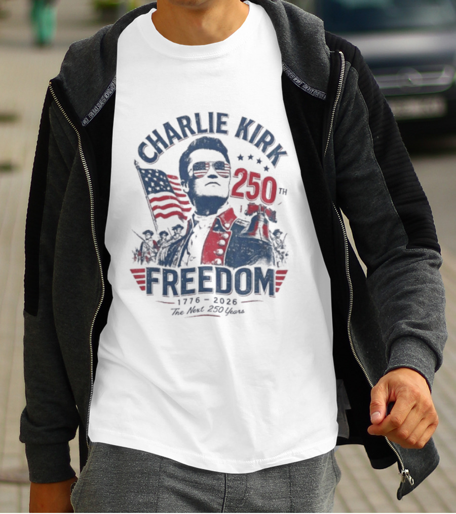 Charlie Kirk Freedom USA 250th Anniversary Patriotic Celebration T-Shirt