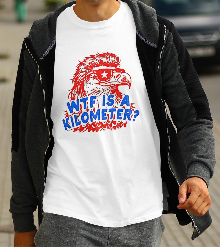 Wtf Is A Kilometer Firework Bald Eagle Star Glasses T-Shirt