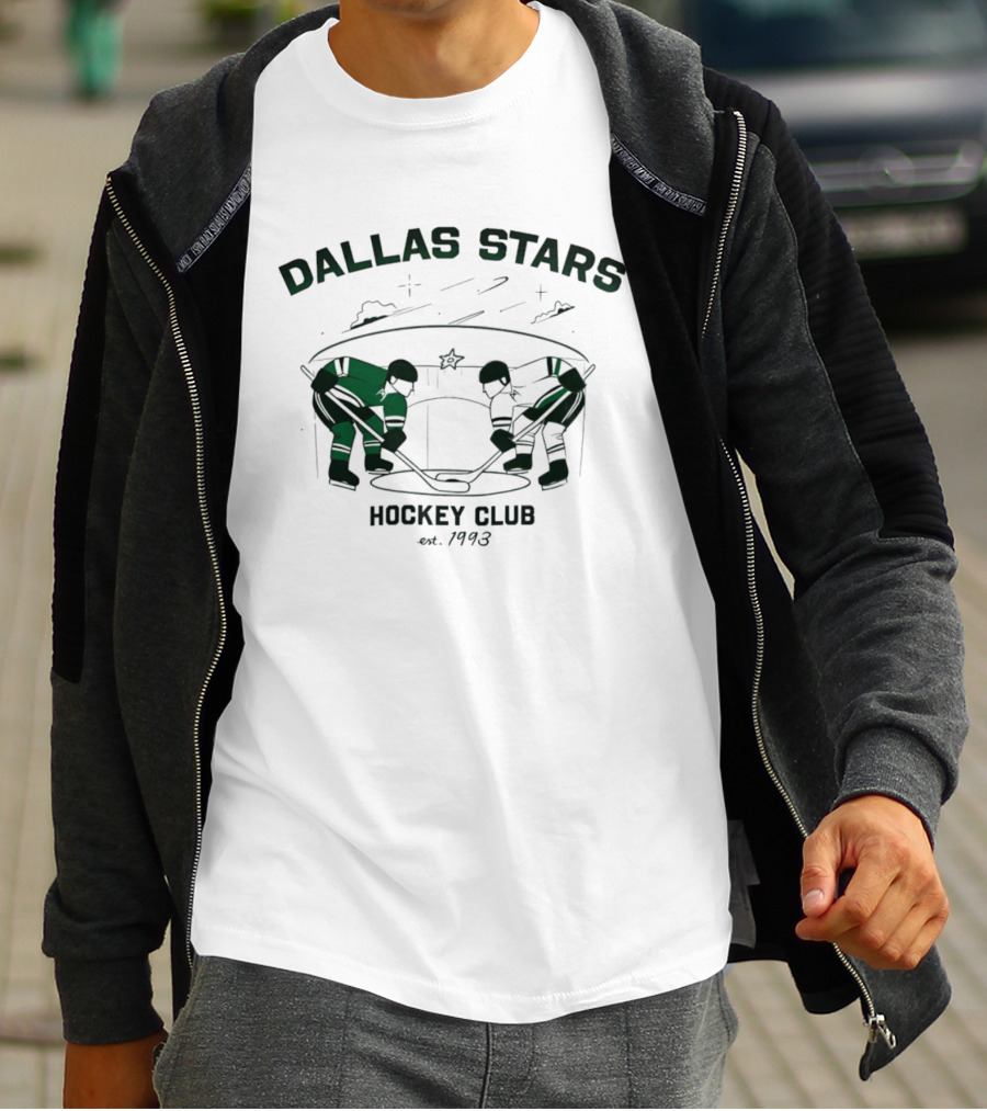 Dallas Stars Hockey Club Est 1993 Vintage Ice Battle Scene Classic Team Heritage T-Shirt