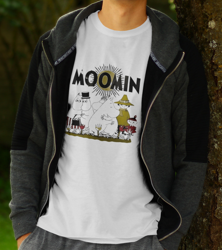 Moomin Family In Sunshine Cartoon Gathering T-Shirt