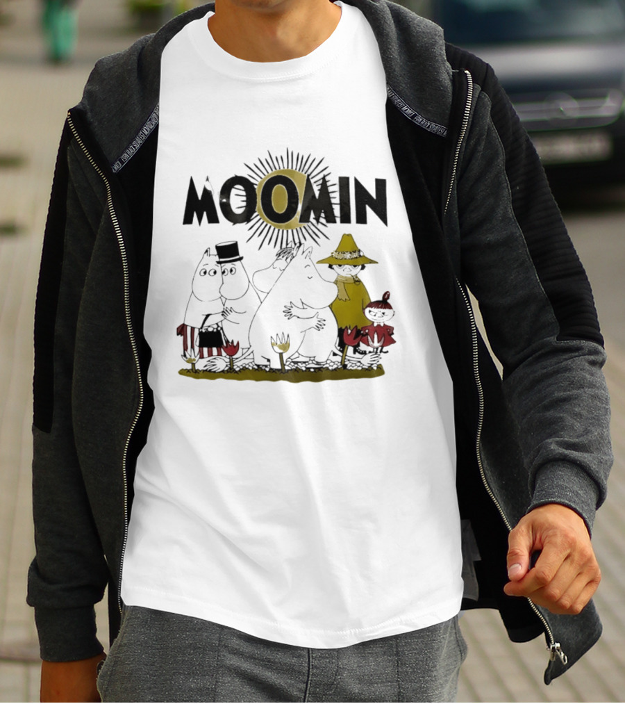 Moomin Family In Sunshine Cartoon Gathering T-Shirt
