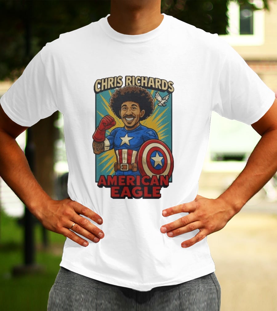 Chris Richards American Eagle Captain Star Shield Superhero T-Shirt