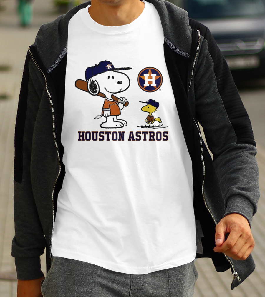 Snoopy Woodstock Houston Astros Baseball Peanuts 2025 T-Shirt