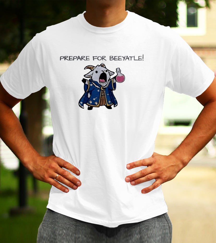 Totes McGoats Prepare For Beeyatle Potion Wielding Goat Wizard T-Shirt