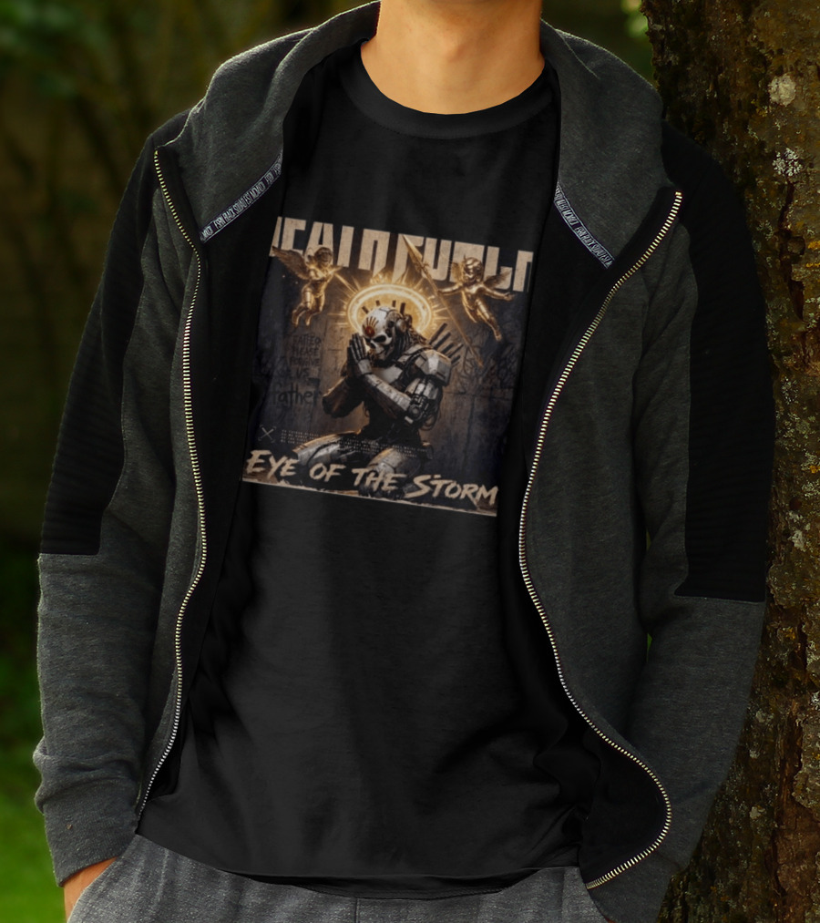 5 Finger Death Punch Eye Of The Storm 2026 Release May 15 Angel Robot Halo Motif T-Shirt