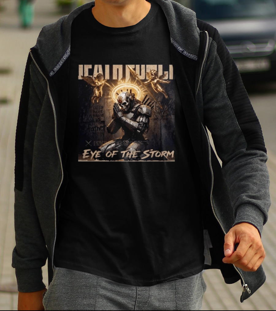 5 Finger Death Punch Eye Of The Storm 2026 Release May 15 Angel Robot Halo Motif T-Shirt