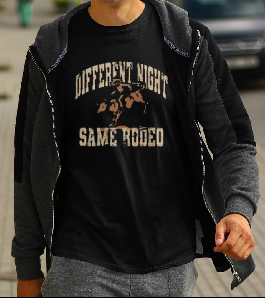 Bailey Zimmerman Different Night Same Rodeo 26 Brown T-Shirt