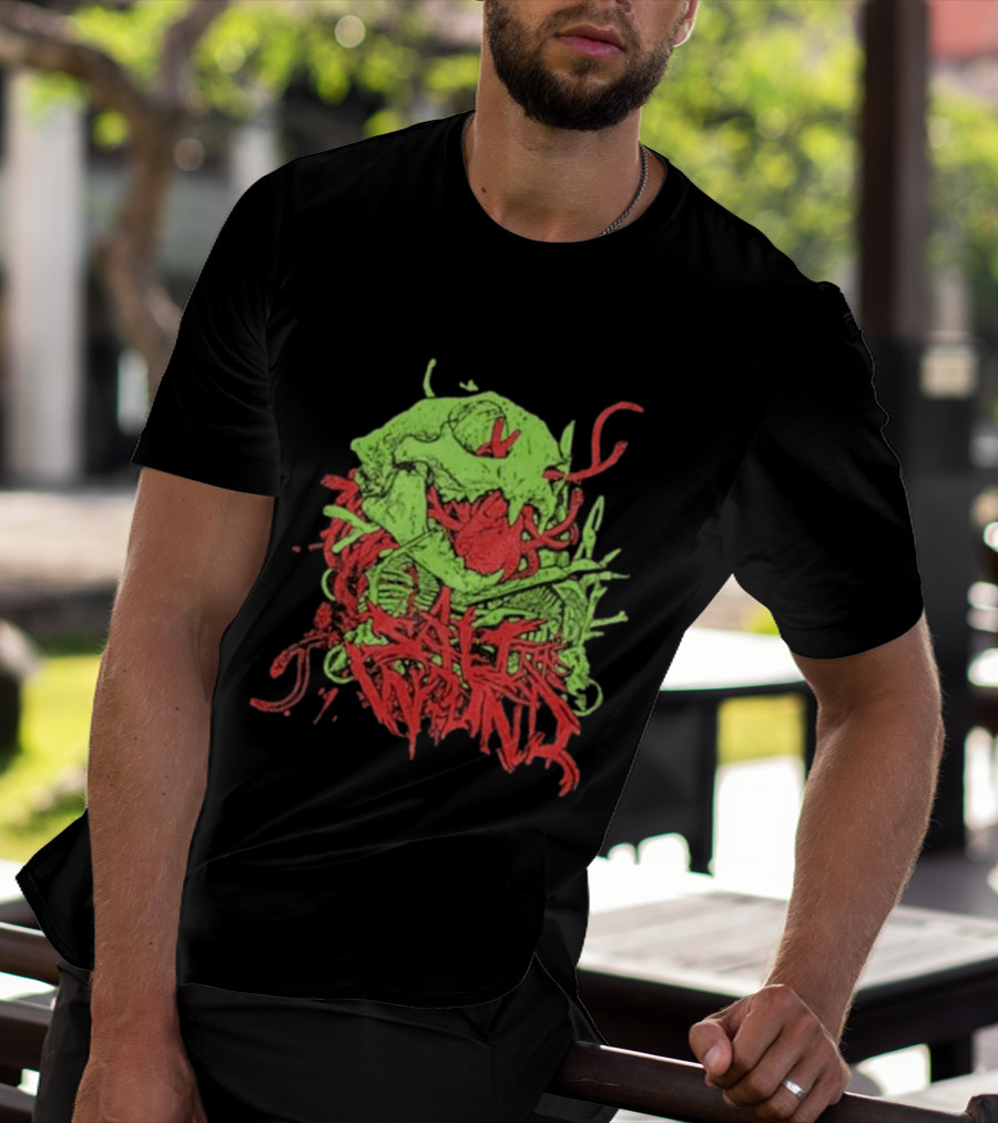 Boot And Annoy Skull Acid Green Red T-Shirt