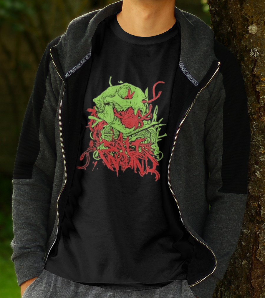 Boot And Annoy Skull Acid Green Red T-Shirt