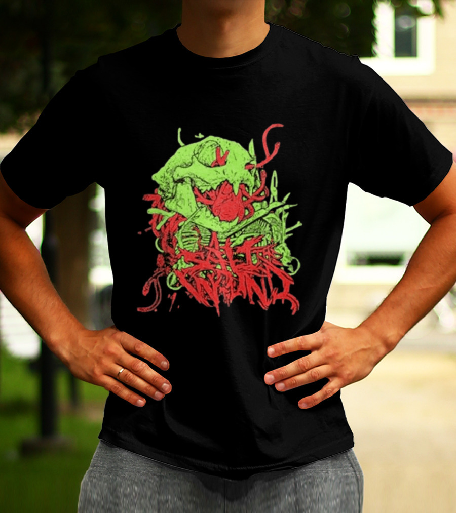 Boot And Annoy Skull Acid Green Red T-Shirt