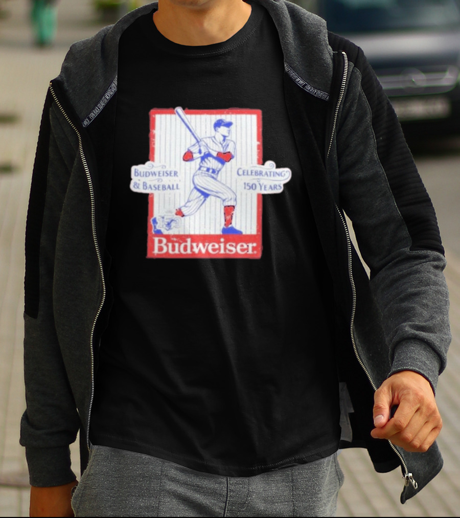 Budweiser Baseball Celebrating 150 Years Vintage Iconic Batter T-Shirt