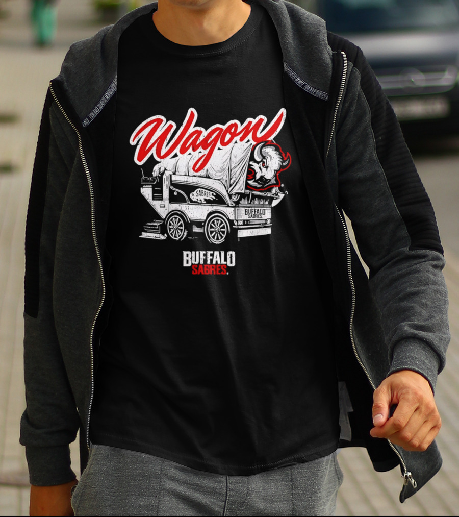 Buffalo Sabres Wagon Defender Retro Team Spirit T-Shirt