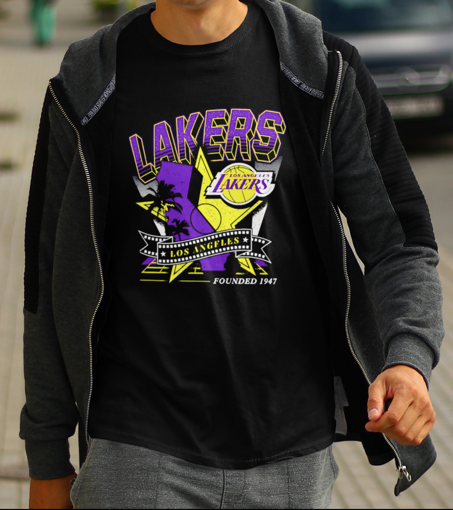 Los Angeles Lakers Founded 1947 NBA Team California Map T-Shirt