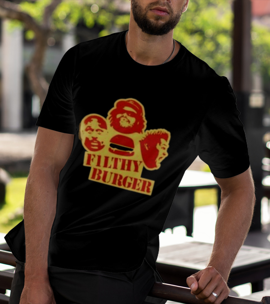 Filthy Burger Faces Iconic Humorous Expression Trio T-Shirt