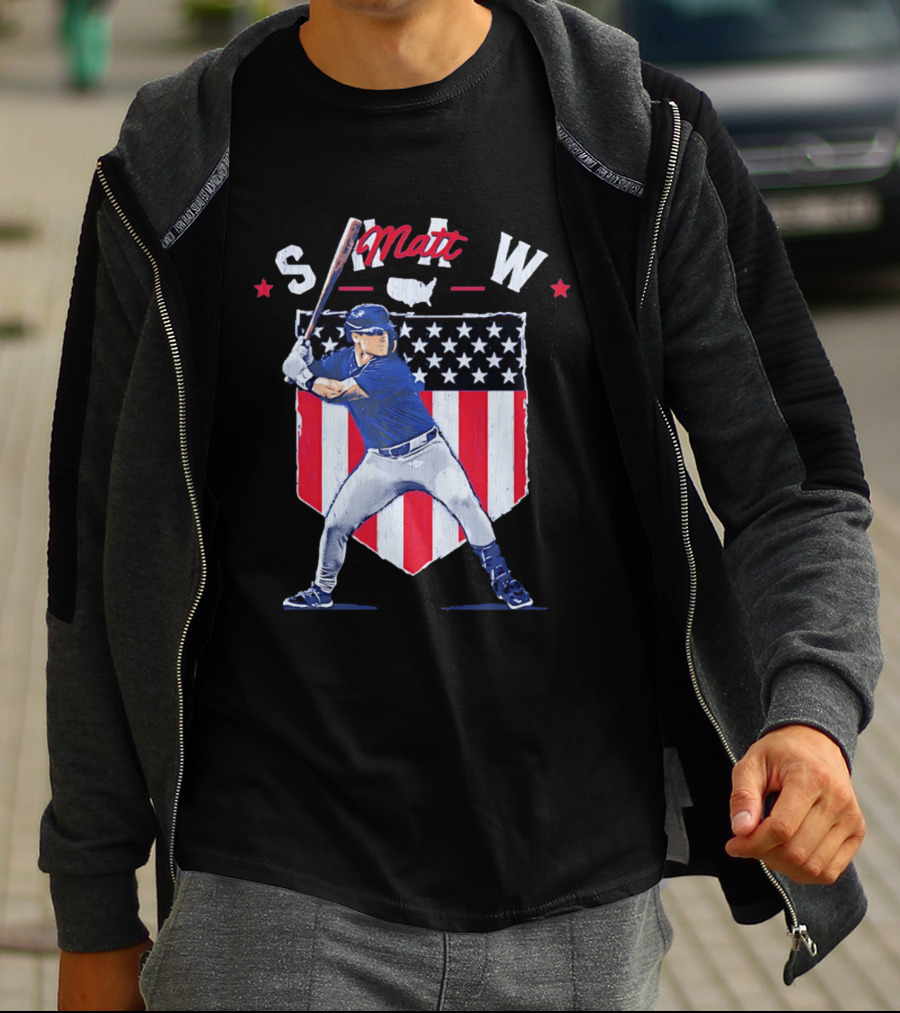 Matt Shaw Stars Stripes Chicago Cubs Baseball T-Shirt