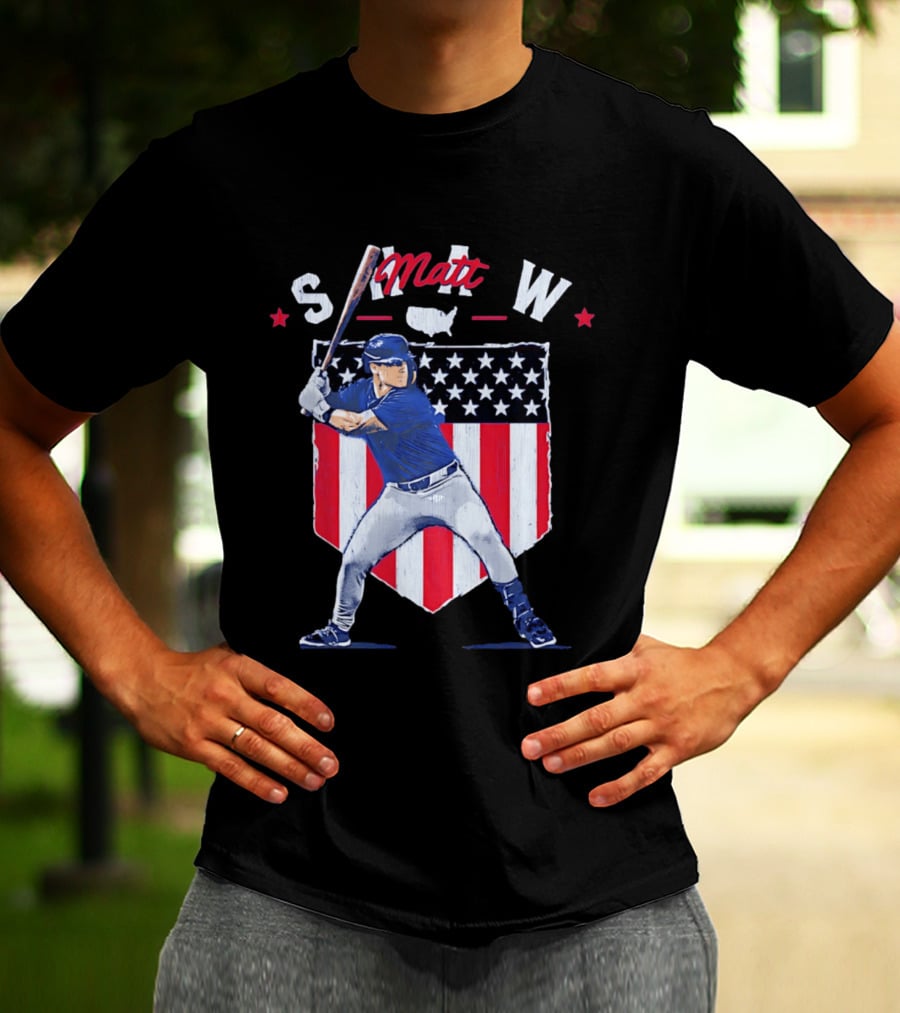 Matt Shaw Stars Stripes Chicago Cubs Baseball T-Shirt