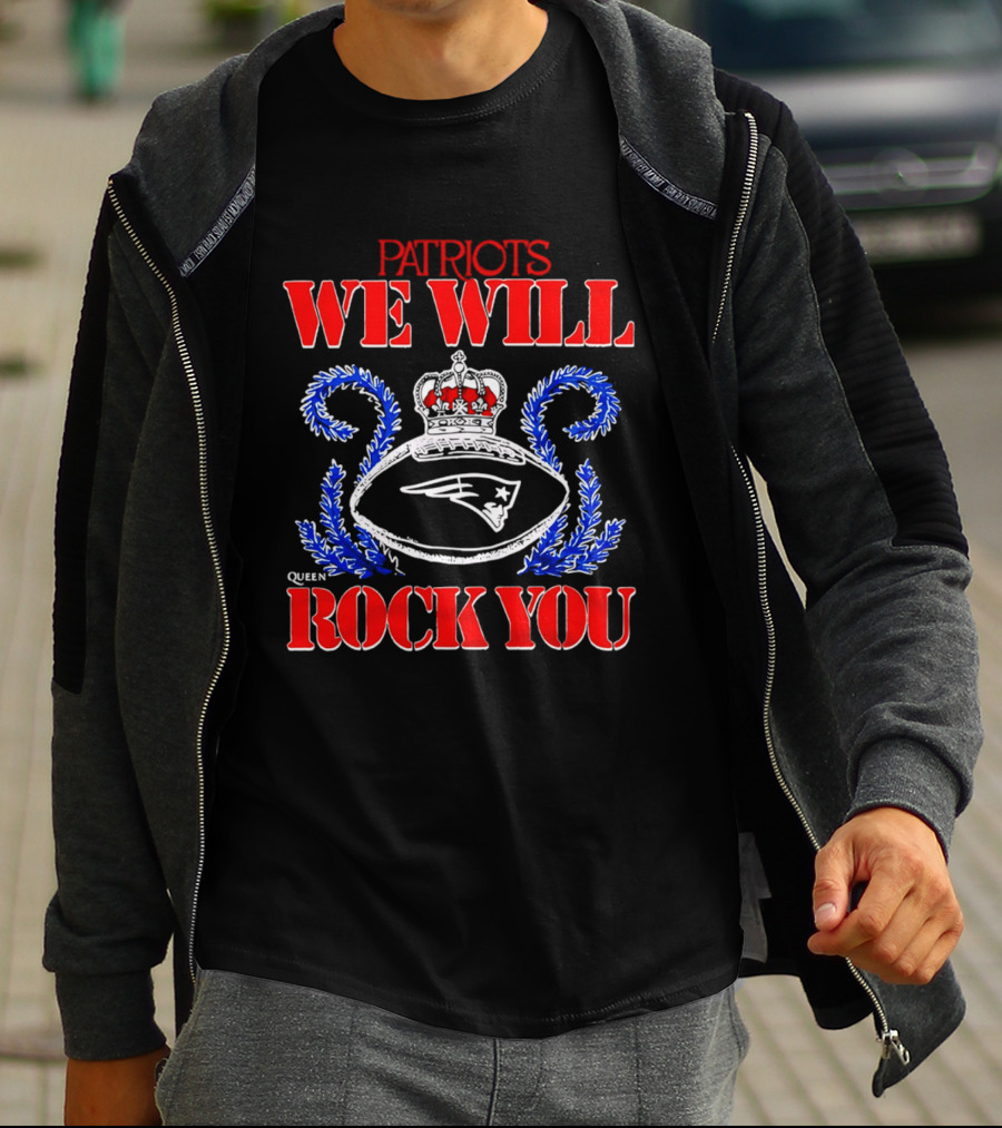 New England Patriots We Will Rock You Football Crown 2026 T-Shirt