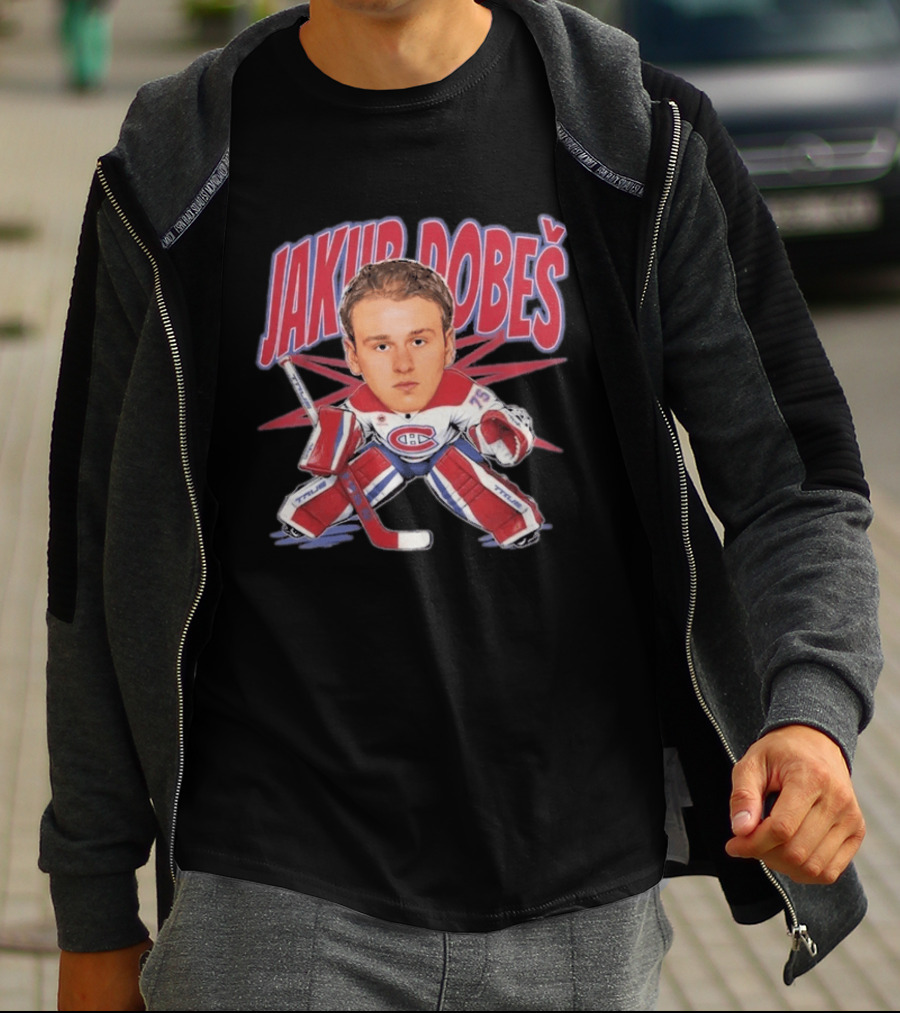 Jakub Dobeš Hockey Montreal Canadiens Goalie Caricature T-Shirt