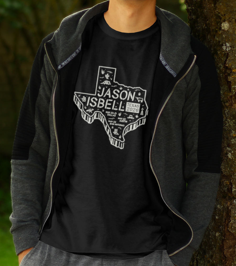 Jason Isbell Texas Map Tour May 2026 T-Shirt