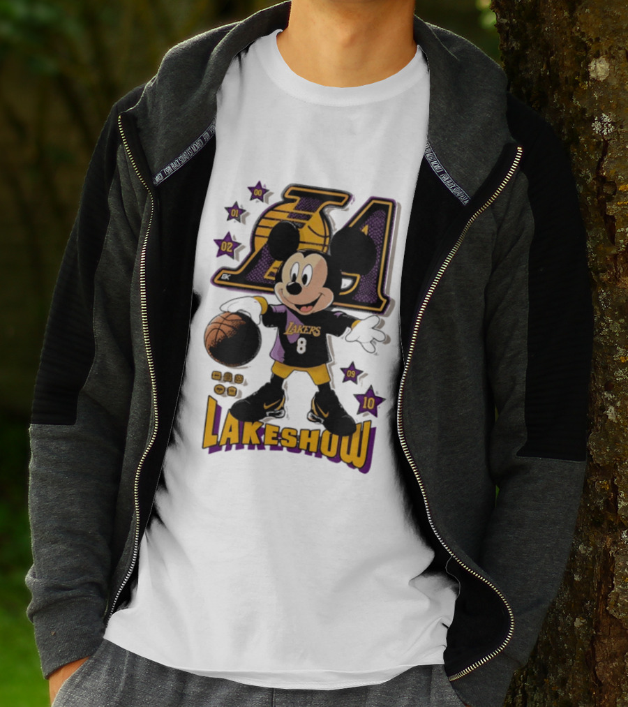 Mickey Mouse Lakers LA Basketball Lakeshow T-Shirt