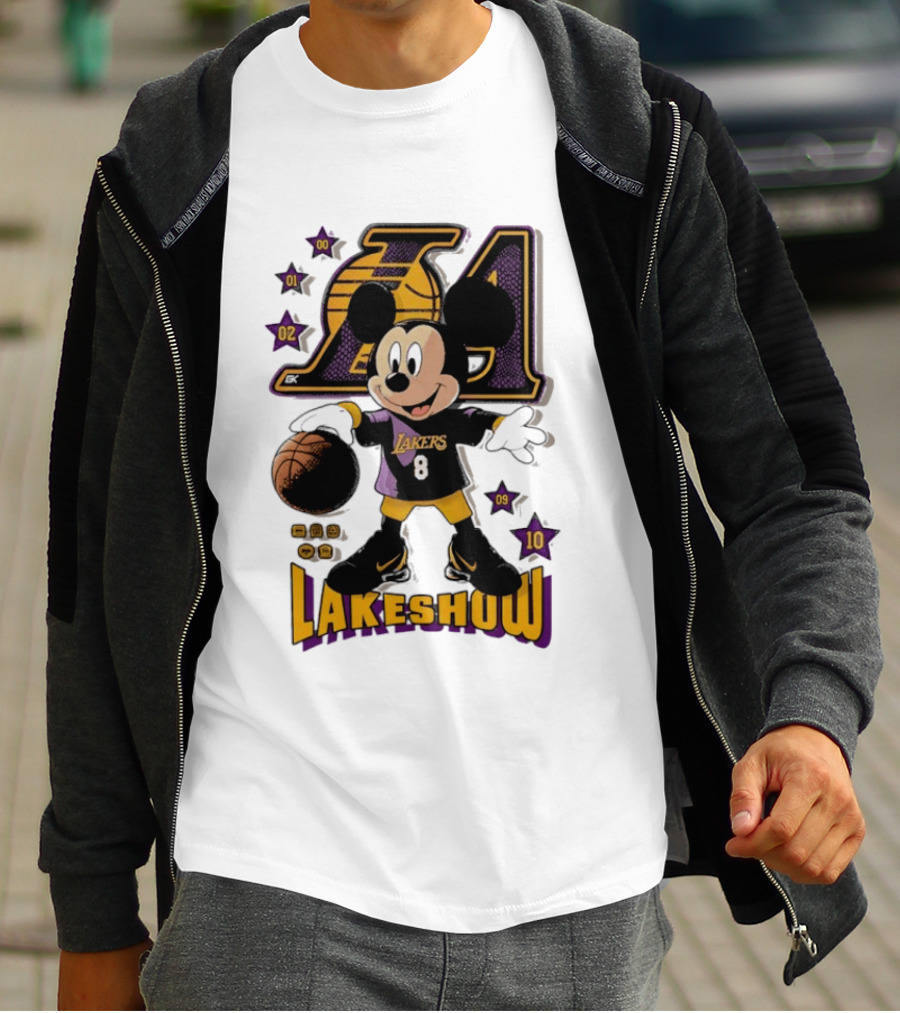 Mickey Mouse Lakers LA Basketball Lakeshow T-Shirt
