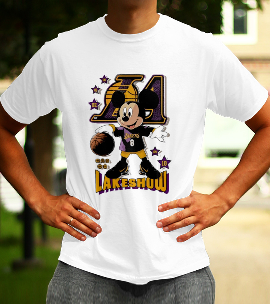 Mickey Mouse Lakers LA Basketball Lakeshow T-Shirt