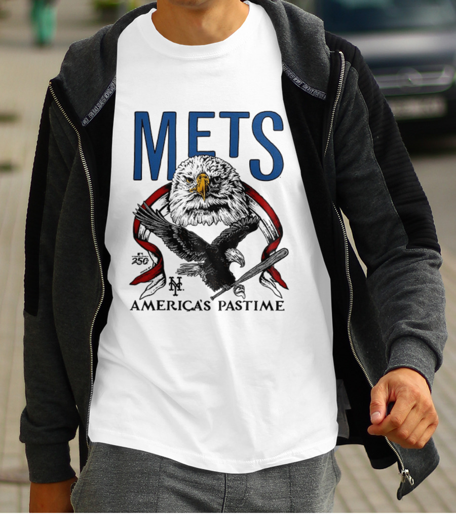 New York Mets Eagles 250th America's Pastime 2026 T-Shirt