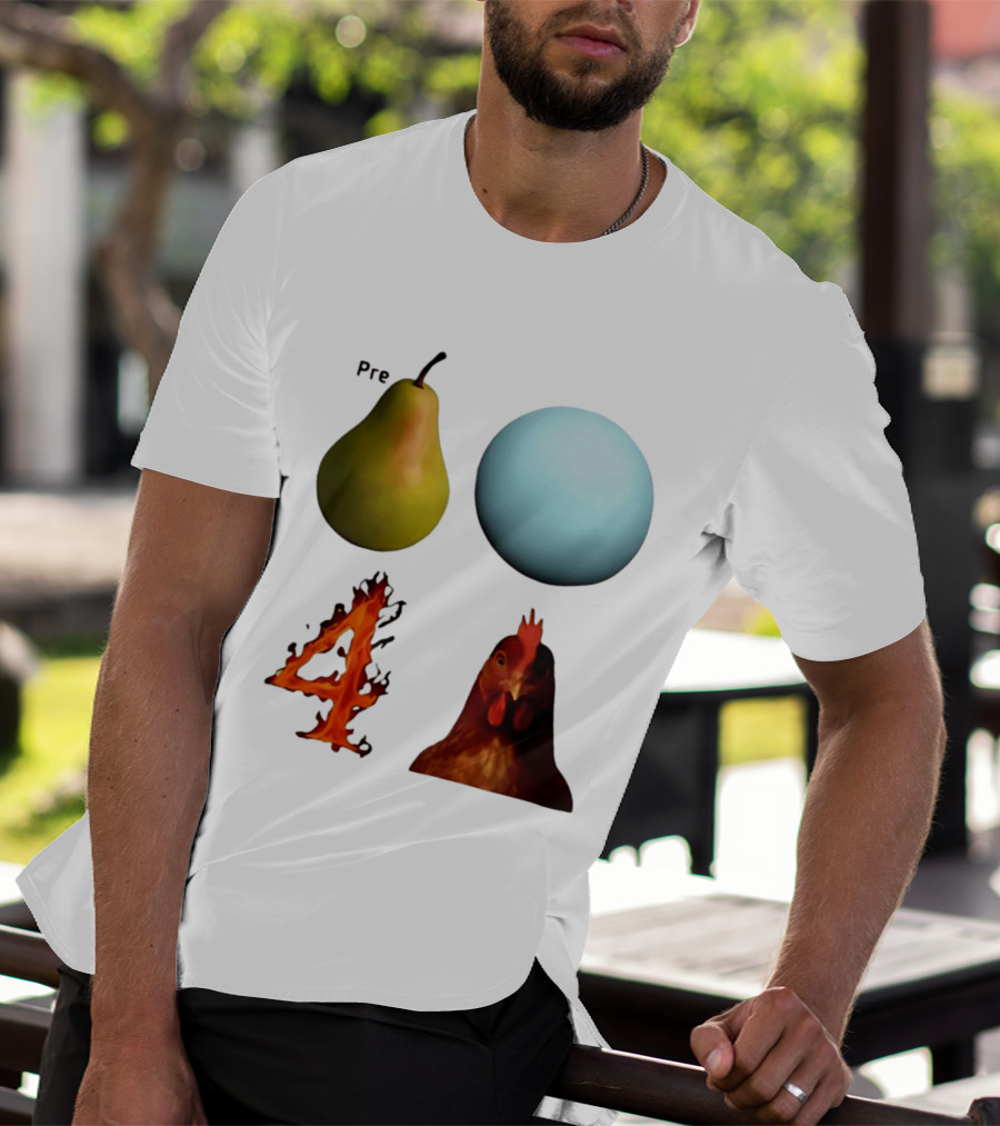 Prepare Pear Sphere Flame 4 Chicken T-Shirt