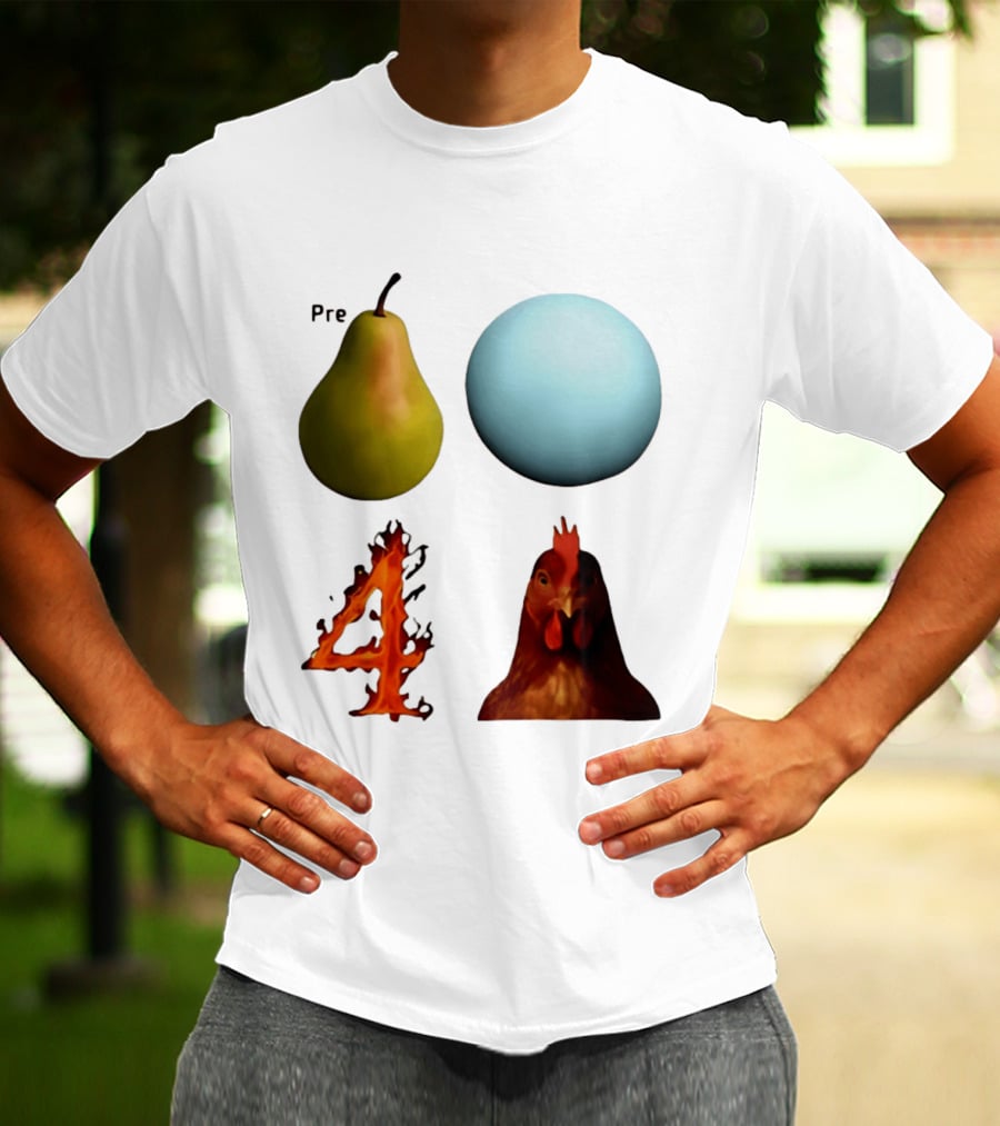Prepare Pear Sphere Flame 4 Chicken T-Shirt