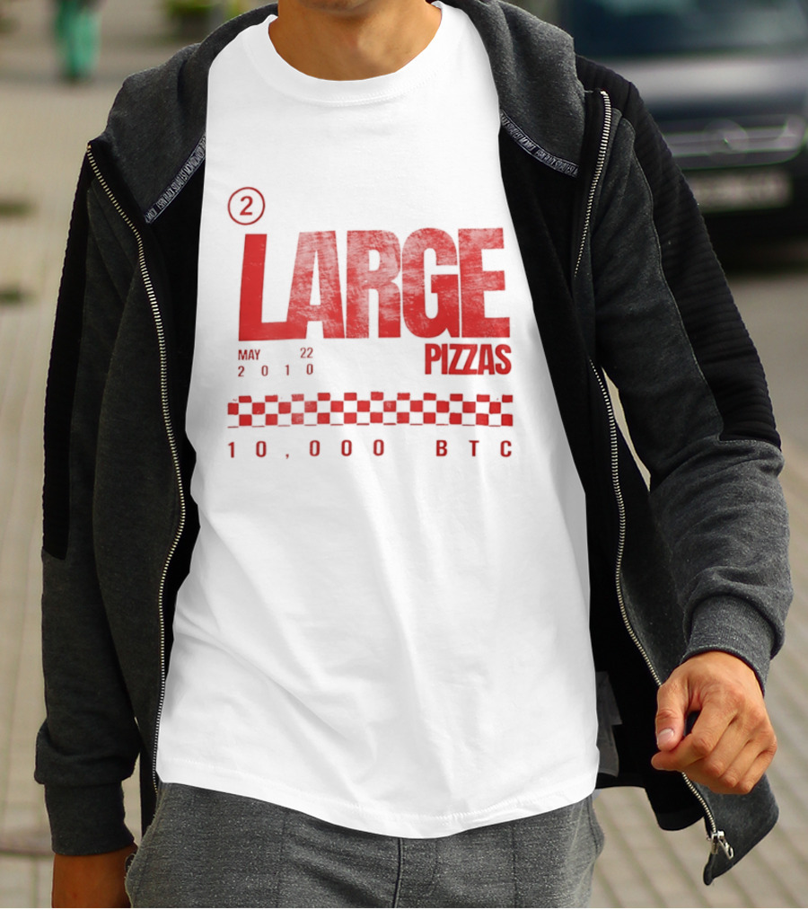 May 22 2010 Large Pizzas 10000 BTC T-Shirt