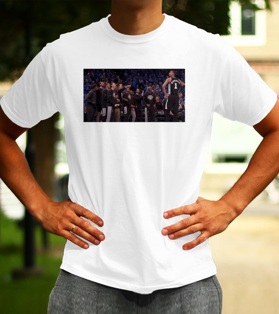 Victor Wembanyama Cold Celebration Against OKC In Black Jersey T-Shirt