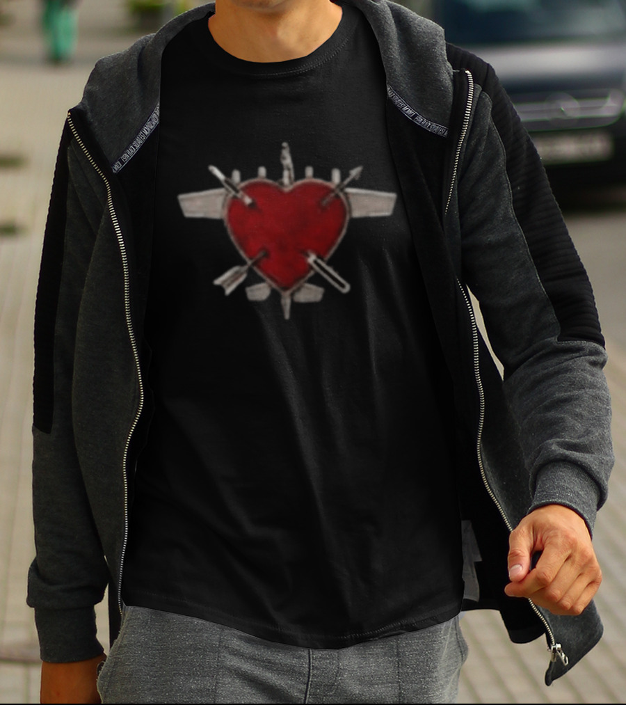 The Dresden Dolls Heartplane Red Heart With Arrows T-Shirt