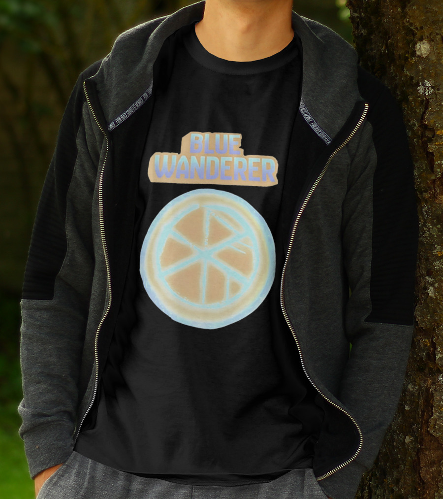 Blue Wanderer Basketball Neon Glow Circle T-Shirt