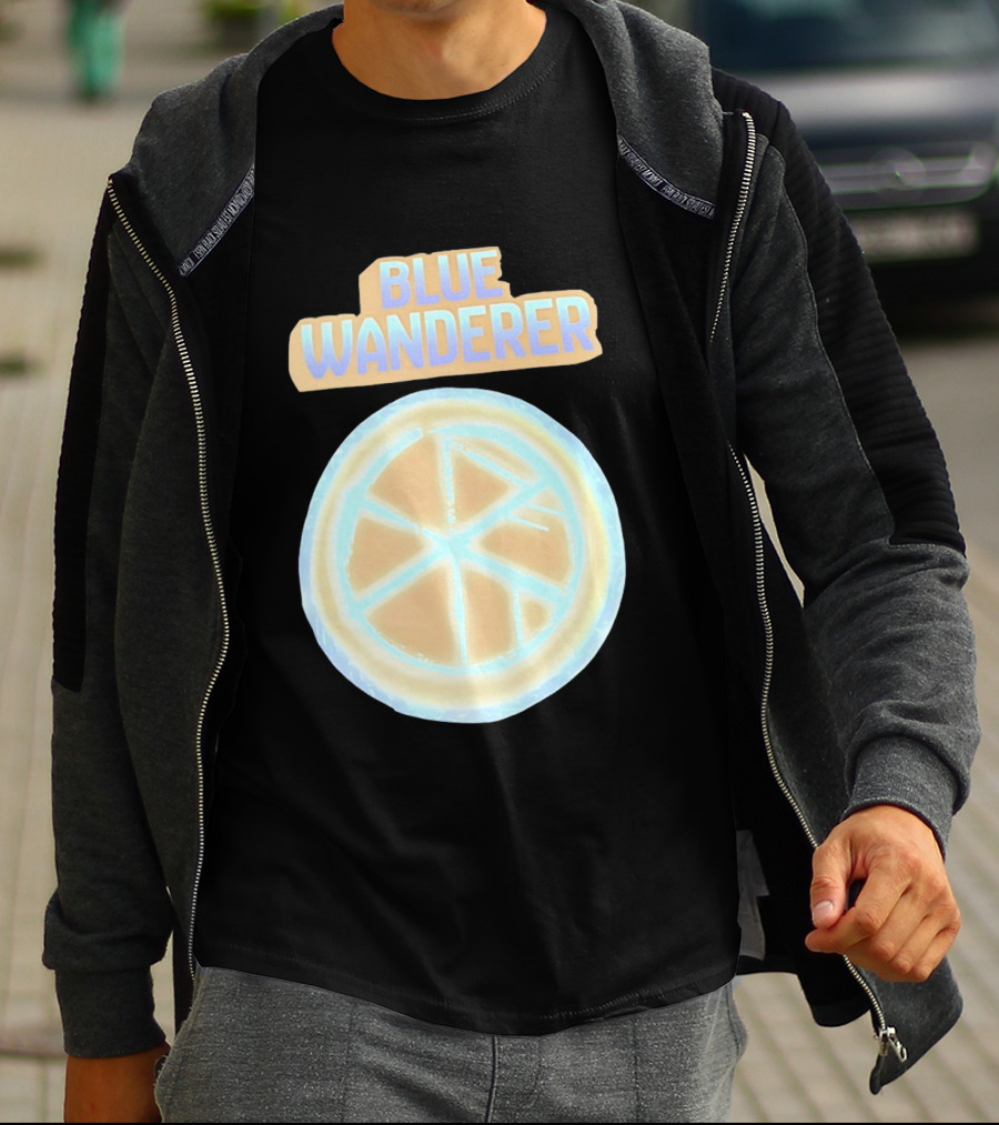 Blue Wanderer Basketball Neon Glow Circle T-Shirt