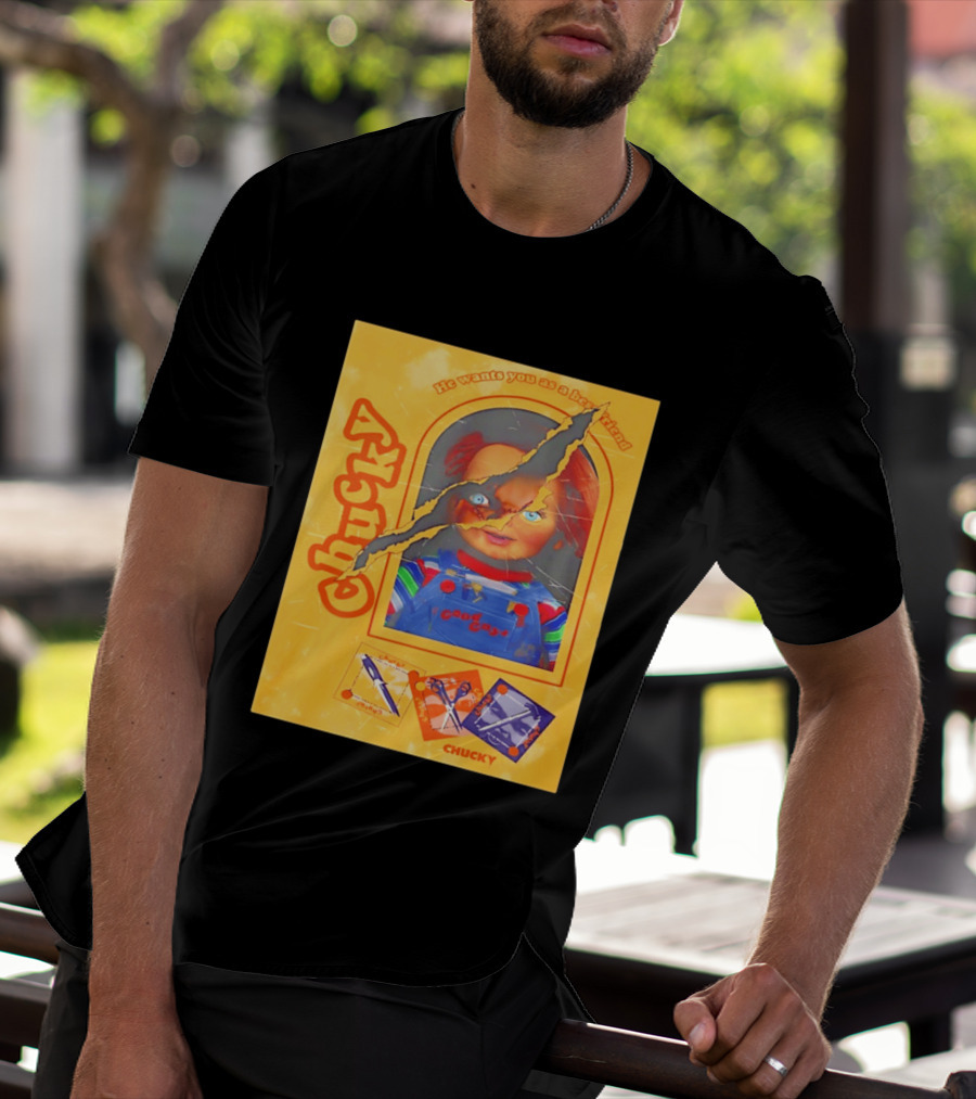 Chucky He Wants You As A Best Friend Good Guys Doll Box T-Shirt