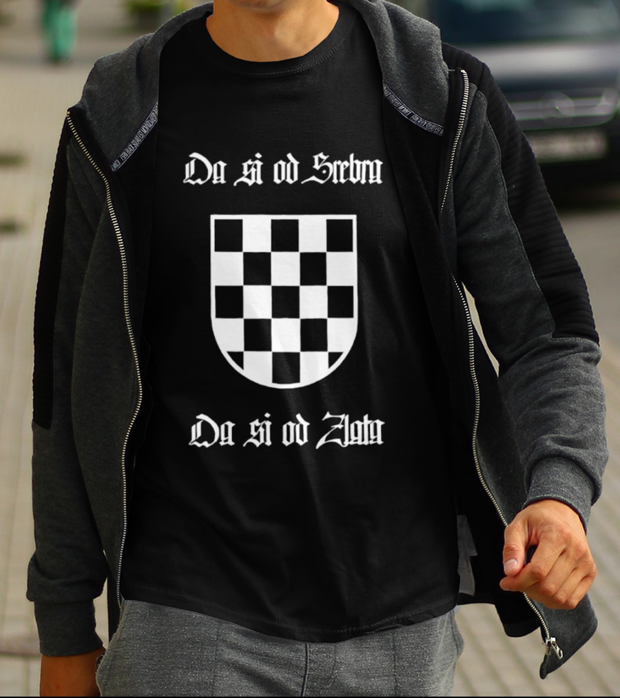 Da Si Od Srebra Da Si Od Zlata Croatian Checkerboard T-Shirt