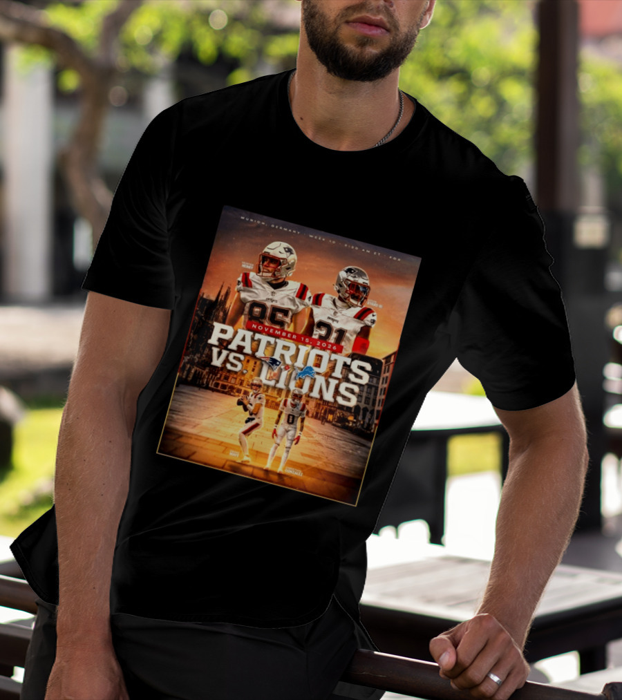 New England Patriots Vs Detroit Lions November 15 2026 Munich Germany Week 10 FOX T-Shirt