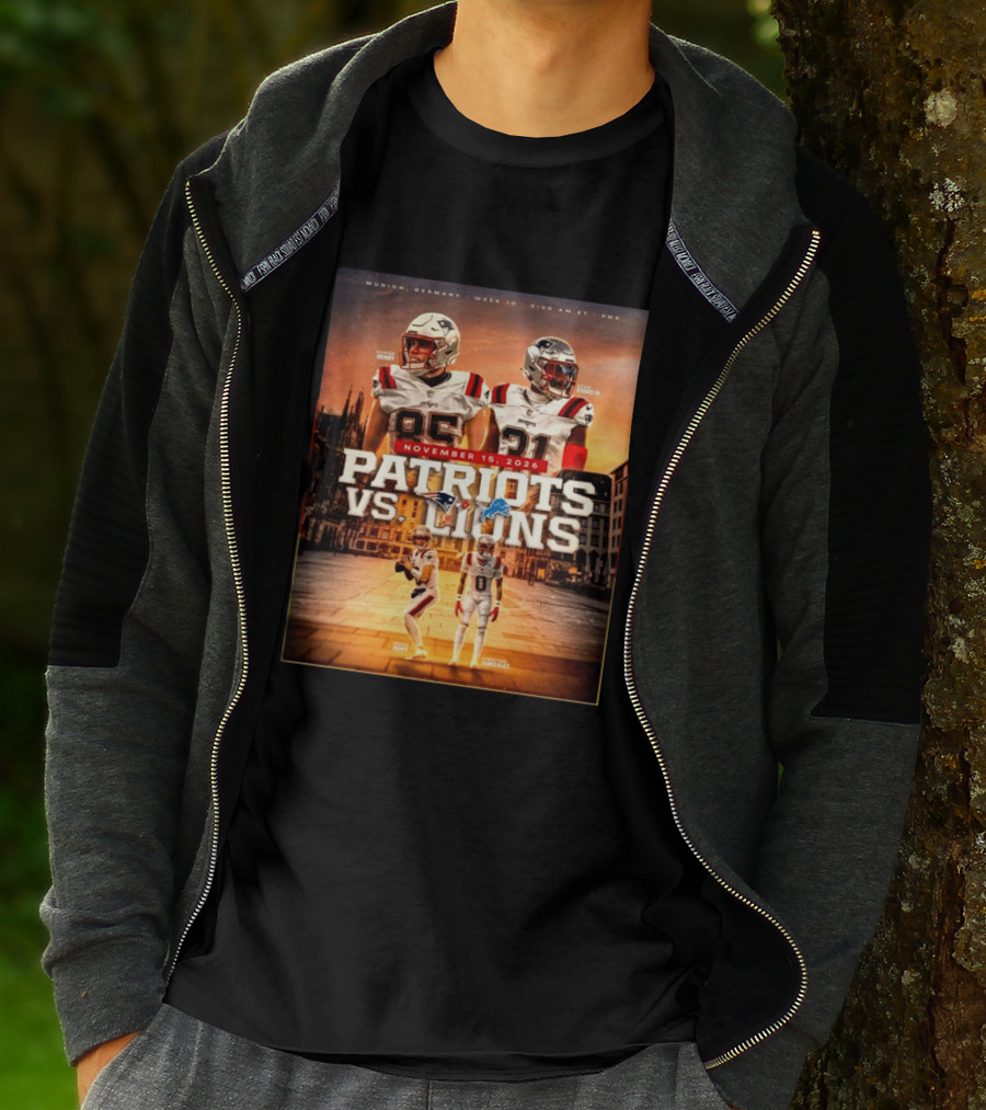 New England Patriots Vs Detroit Lions November 15 2026 Munich Germany Week 10 FOX T-Shirt