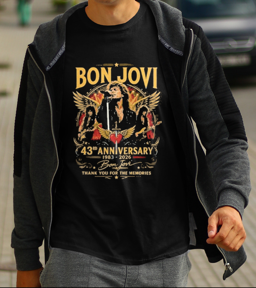 Bon Jovi 43Rd Anniversary 1983 2026 Thank You For The Memories T-Shirt