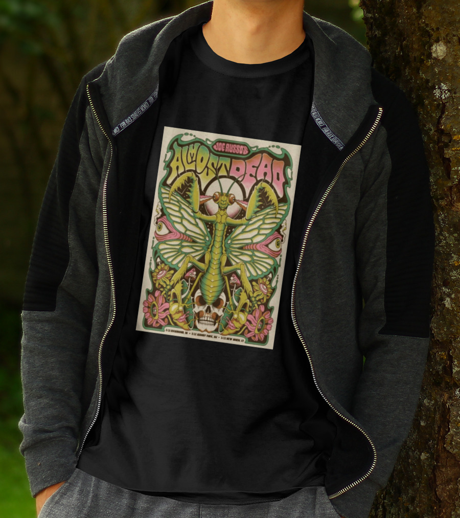 Joe Russo's Almost Dead 5 22 2026 Asbury Park NJ Mantis Skull Psychedelic T-Shirt