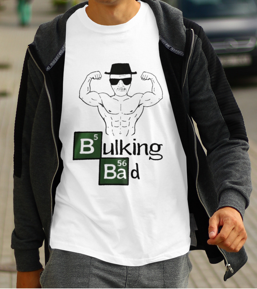 Bulking Bad Walter White Muscular Gym Periodic Table T-Shirt