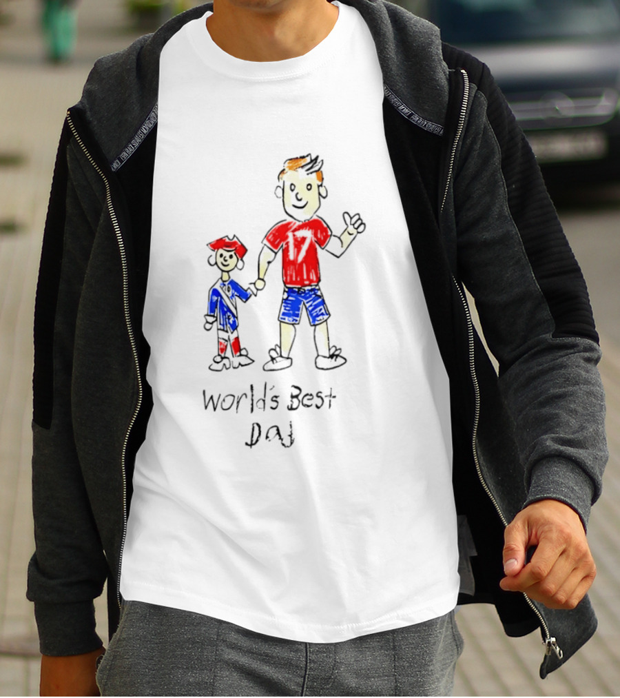 Buffalo Bills World's Best Dad Father's Day Kids Drawing T-Shirt