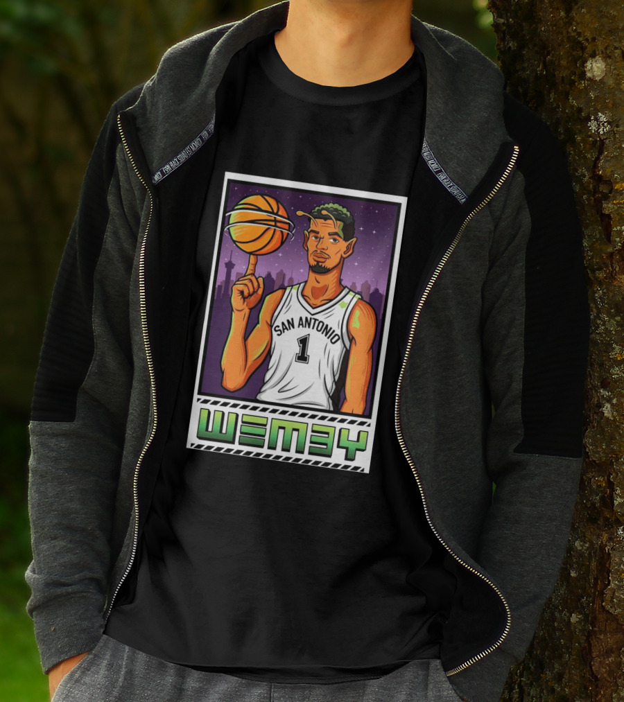 Wembanyama San Antonio Spurs Wemby Giclee Basketball Star Number 1 T-Shirt