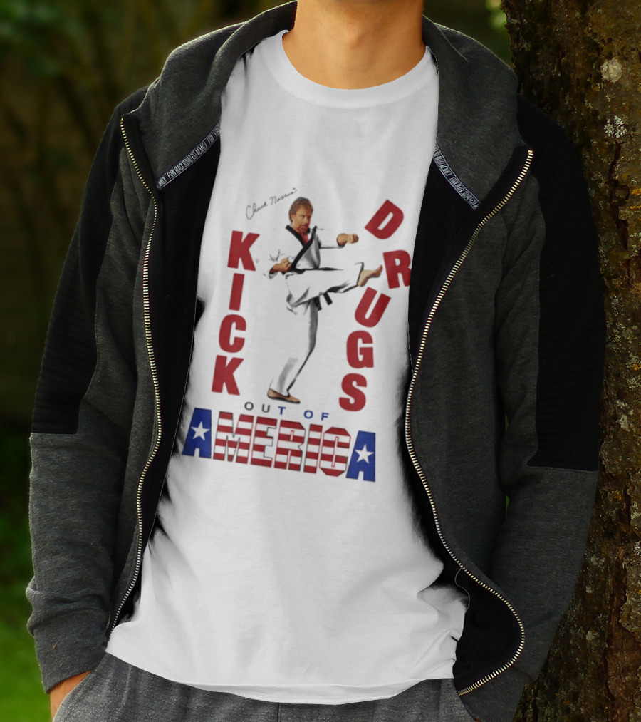 Chuck Norris Kick Drugs Out Of America T-Shirt