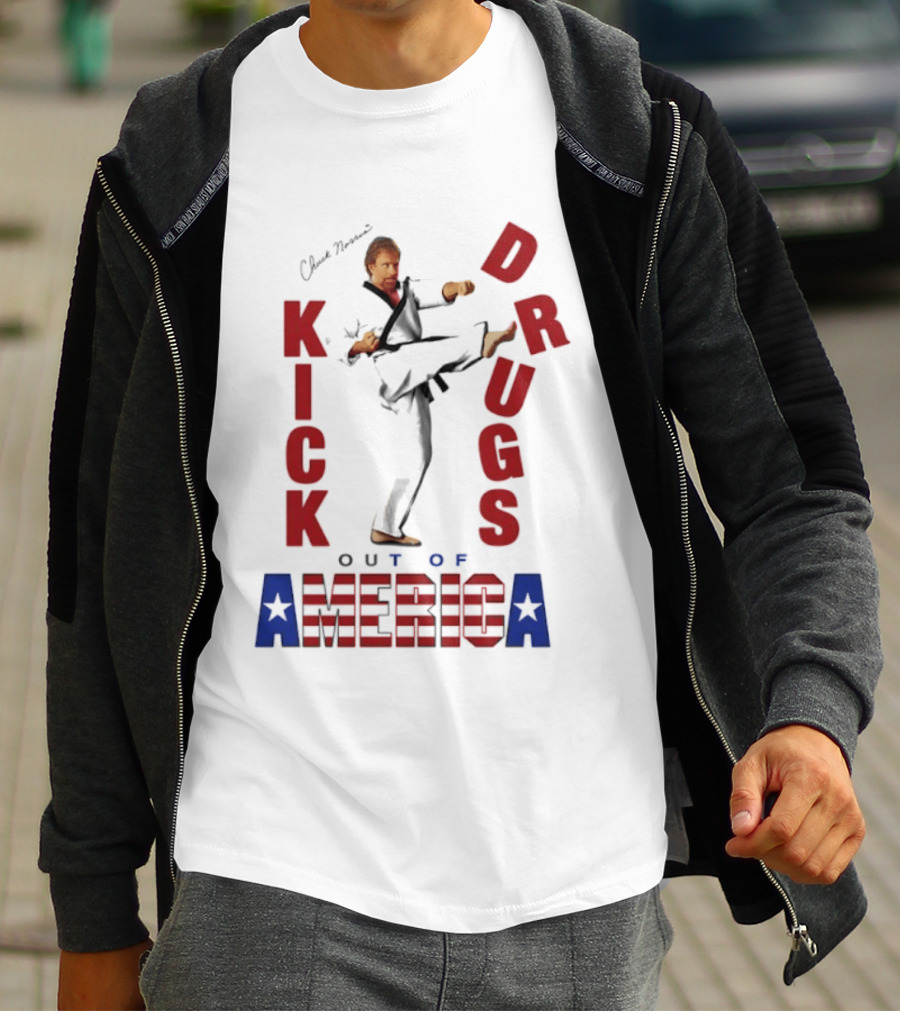 Chuck Norris Kick Drugs Out Of America T-Shirt