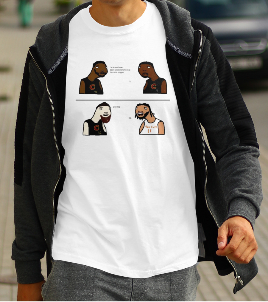 Cleveland Cavaliers New York Knicks Dean Wade Brunson Stopper NBA Paint T-Shirt