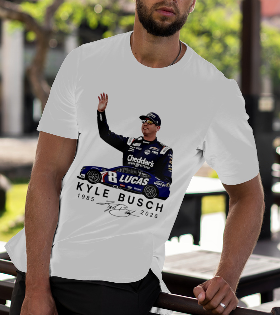 Kyle Busch Rowdy 1985 2026 Cheddars Lucas Racing 8 T-Shirt