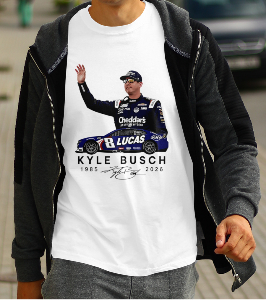 Kyle Busch Rowdy 1985 2026 Cheddars Lucas Racing 8 T-Shirt