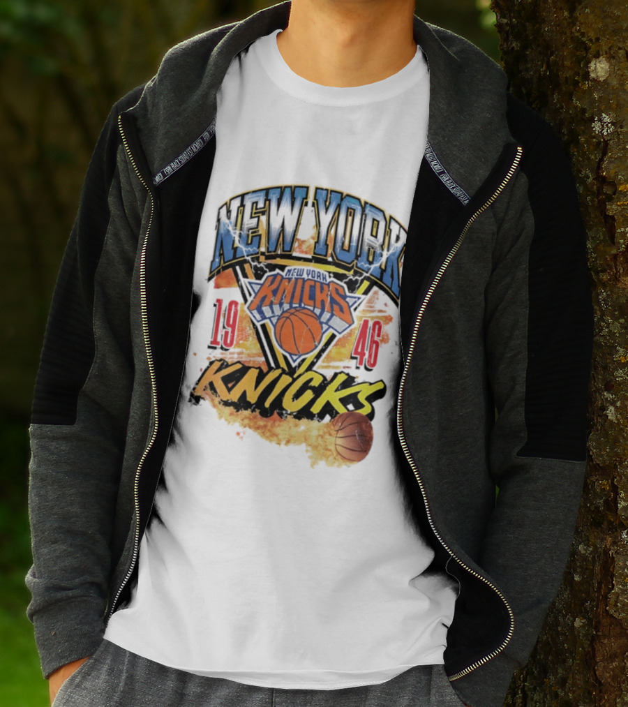 New York Knicks 1946 Basketball On Fire T-Shirt
